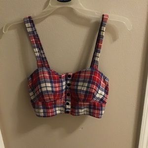 Plaid crop tank